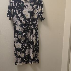 Ann Taylor Black and White Crew Neck Sheath Dress